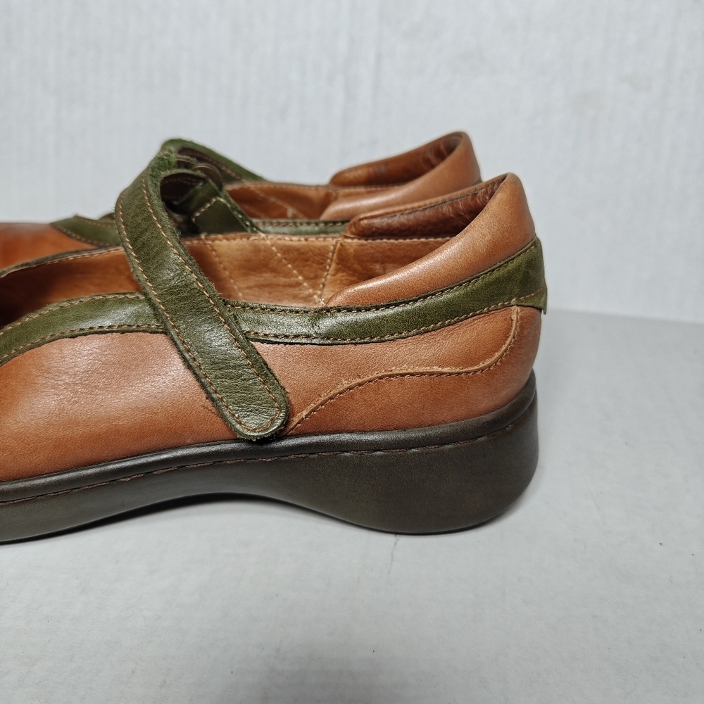 NAOT Minke Mary Jane Brown Olive Silver Leather Strap Women's Shoes Size 6 EU 37 - Picture 4 of 10